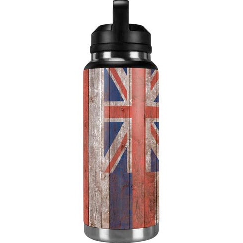 Hawaiian Flag Dark Wood YETI Rambler 36oz Bottle Skin