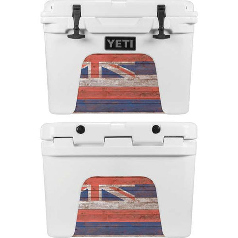 Hawaiian Flag Dark Wood YETI Tundra 35 Hard Cooler Skin