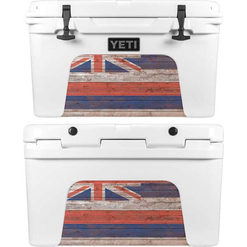 Hawaiian Flag Dark Wood YETI Tundra 45 Hard Cooler Skin