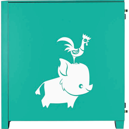 Disney Moana Heihei and Pua Corsair 4000D Tempered Glass Mid-Tower ATX Case Skin