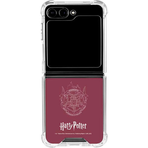 Wizarding Worlds Harry Potter Hogwarts Crest Galaxy Z Flip5 5G Clear Case