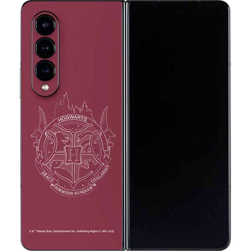Wizarding Worlds Harry Potter Hogwarts Crest Galaxy Z Fold4 5G Skin