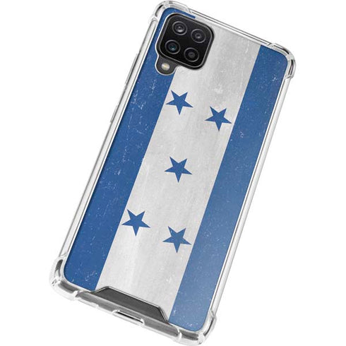 Honduras Flag Distressed Galaxy A12 Clear Case