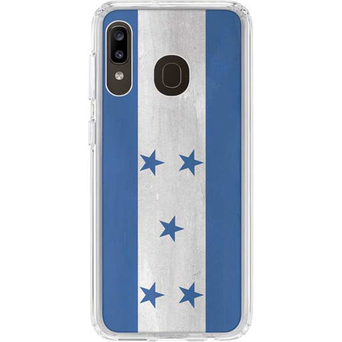 Honduras Flag Distressed Galaxy A20 Clear Case