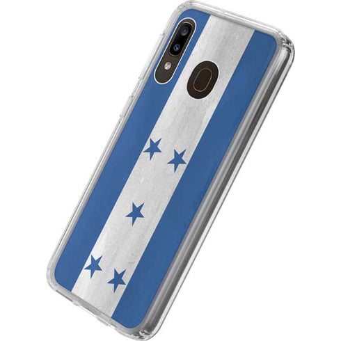 Honduras Flag Distressed Galaxy A20 Clear Case