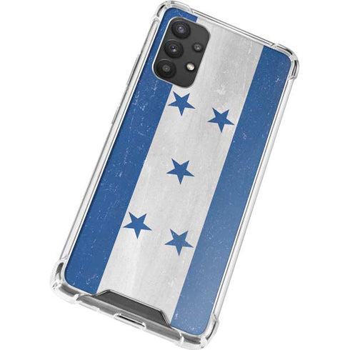 Honduras Flag Distressed Galaxy A32 5G Clear Case