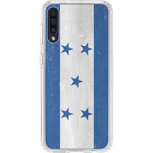 Honduras Flag Distressed Galaxy A50 Clear Case