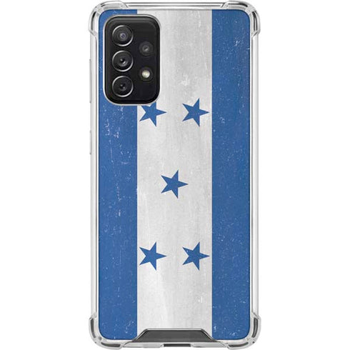 Honduras Flag Distressed Galaxy A72 5G Clear Case