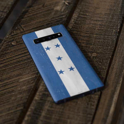 Honduras Flag Distressed Galaxy S10 Plus Skin