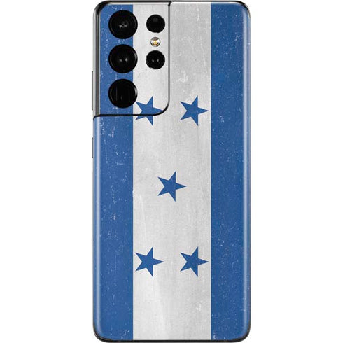 Honduras Flag Distressed Galaxy S21 Ultra 5G Skin