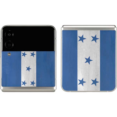 Honduras Flag Distressed Galaxy Z Flip3 5G Skin