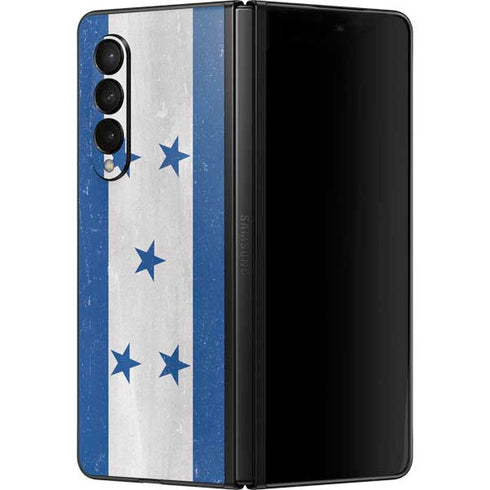 Honduras Flag Distressed Galaxy Z Fold3 5G Skin