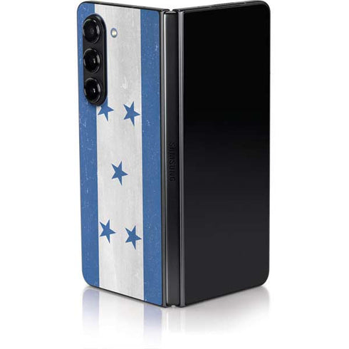 Honduras Flag Distressed Galaxy Z Fold5 5G Skin