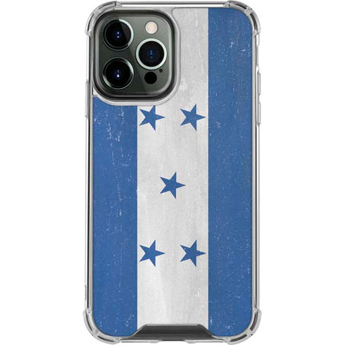 Honduras Flag Distressed iPhone 14 Pro Max Clear Case