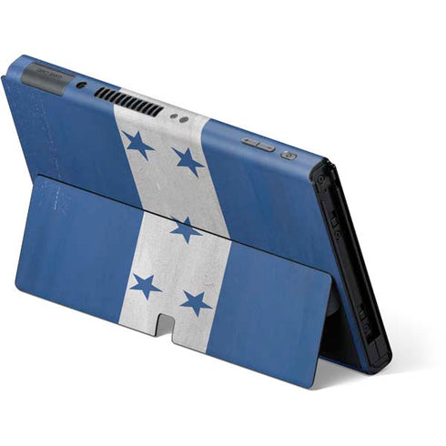 Honduras Flag Distressed Nintendo Switch OLED (2021) Skin