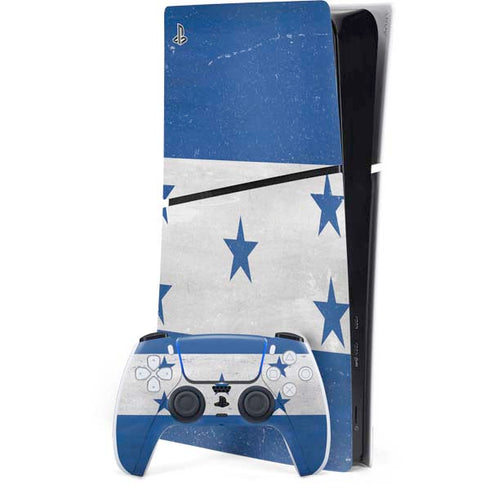 Honduras Flag Distressed PS5 Slim Digital Edition Console Skin