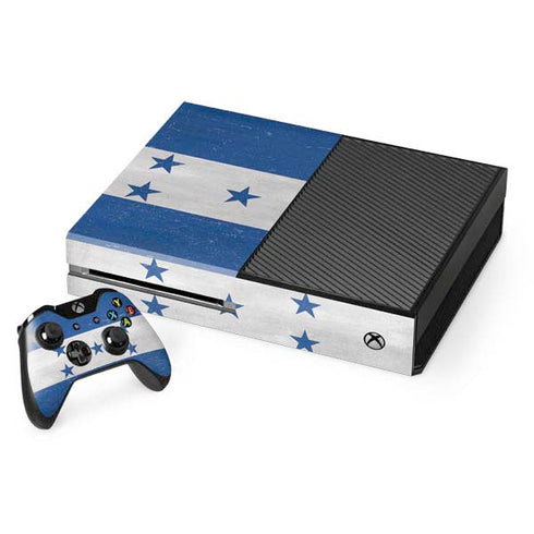 Honduras Flag Distressed Xbox One Console and Controller Bundle Skin