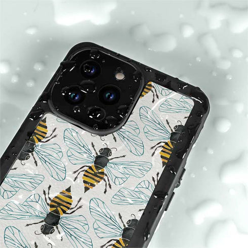 Cat Coq Honey Bee iPhone 14 Pro Waterproof Case