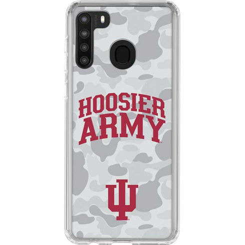 Indiana University Hoosier Army Galaxy A21 Clear Case