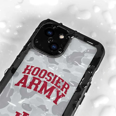 Indiana University Hoosier Army iPhone 15 Plus Waterproof Case