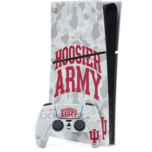 Indiana University Hoosier Army PS5 Slim Digital Edition Bundle Skin