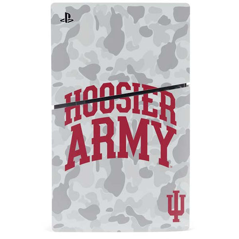 Indiana University Hoosier Army PS5 Slim Digital Edition Bundle Skin