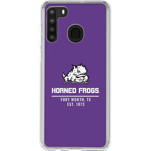 Horned Frogs Fort Worth Galaxy A21 Clear Case