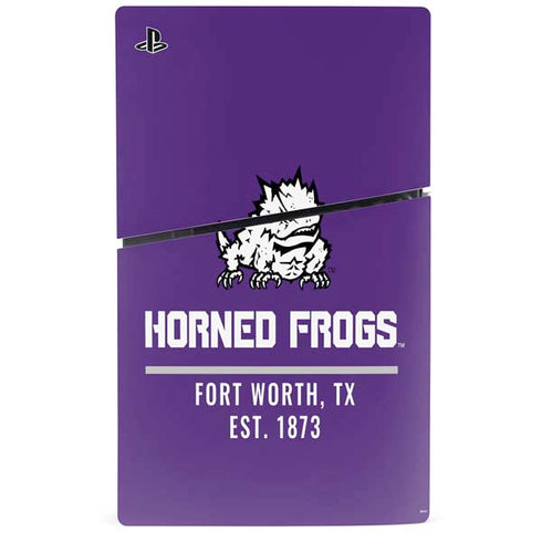 Texas Christian University Horned Frogs Fort Worth PS5 Slim Disk Console Skin