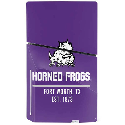 Texas Christian University Horned Frogs Fort Worth PS5 Slim Disk Console Skin