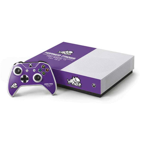 Horned Frogs Fort Worth Xbox One S All-Digital Edition Bundle Skin