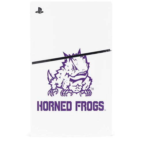 Texas Christian University Horned Frogs TCU PS5 Slim Disk Console Skin