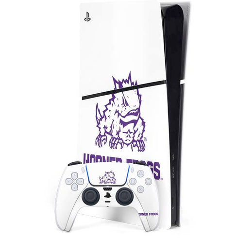 Texas Christian University Horned Frogs TCU PS5 Slim Digital Edition Bundle Skin