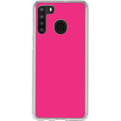 HOT Pink Solid Galaxy A21 Clear Case