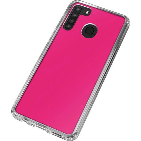HOT Pink Solid Galaxy A21 Clear Case