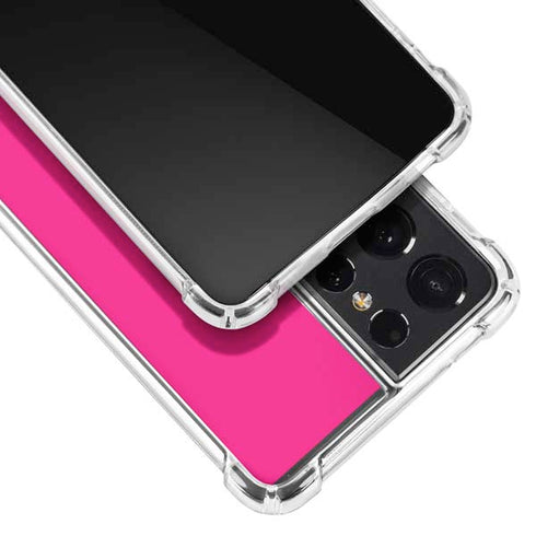 HOT Pink Solid Galaxy S21 Ultra 5G Clear Case