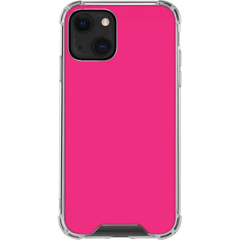 HOT Pink Solid iPhone 14 Plus Clear Case