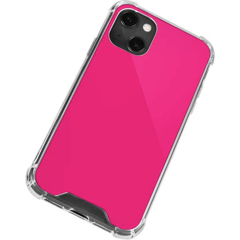 HOT Pink Solid iPhone 14 Plus Clear Case