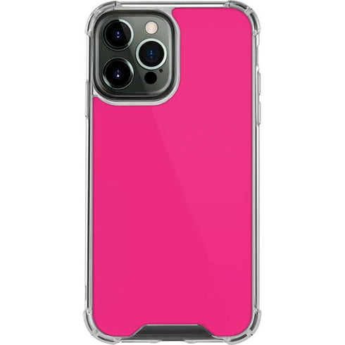 HOT Pink Solid iPhone 14 Pro Max Clear Case