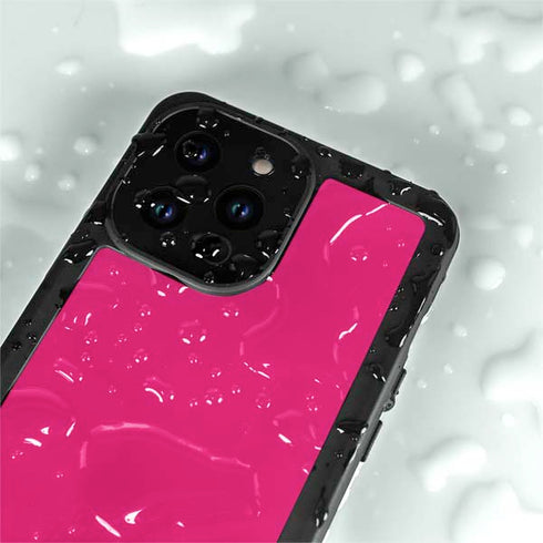 HOT Pink Solid iPhone 14 Pro Max Waterproof Case