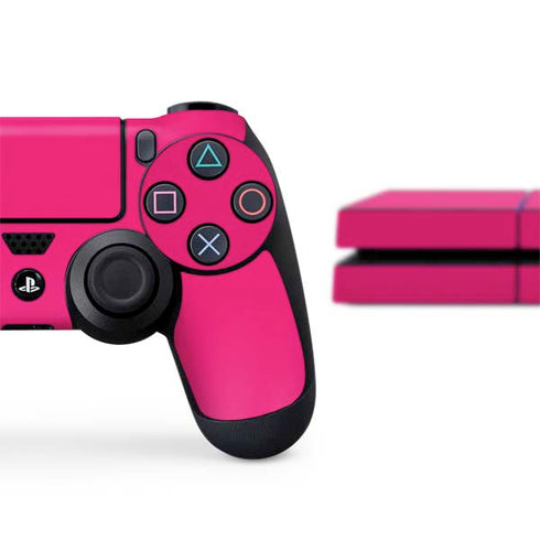 HOT Pink Solid PS4 Console and Controller Bundle Skin