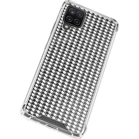 Houndstooth Black/White Galaxy A12 Clear Case