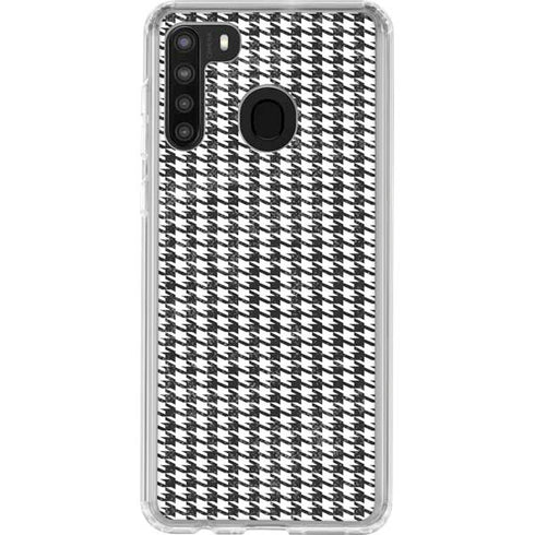 Houndstooth Black/White Galaxy A21 Clear Case