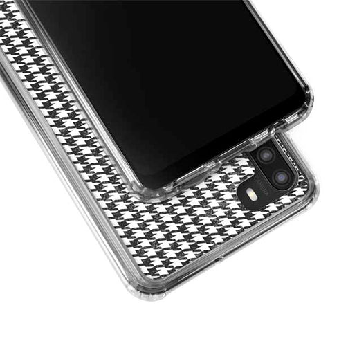 Houndstooth Black/White Galaxy A21 Clear Case