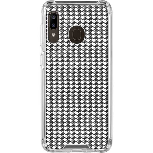 Houndstooth Black/White Galaxy A30 Clear Case