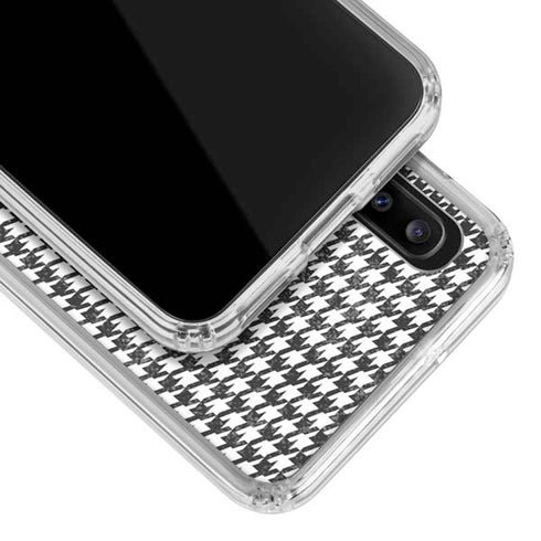 Houndstooth Black/White Galaxy A30 Clear Case