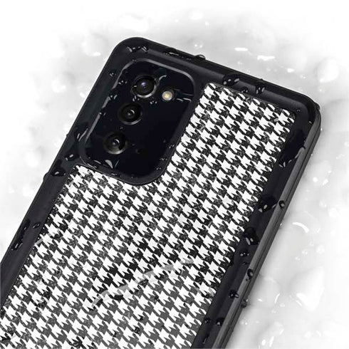 Houndstooth Black/White Galaxy Note20 5G Waterproof Case