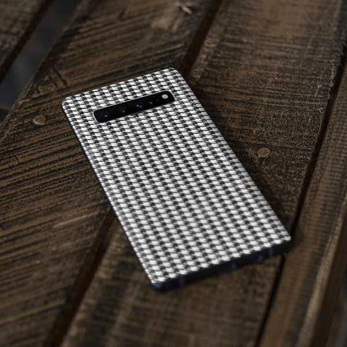 Houndstooth Black/White Galaxy S10 Plus Skin