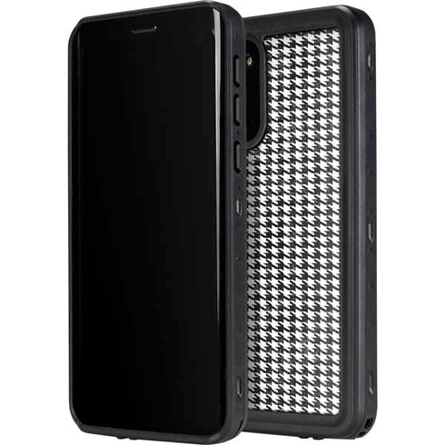 Houndstooth Black/White Galaxy S20 Plus Waterproof Case
