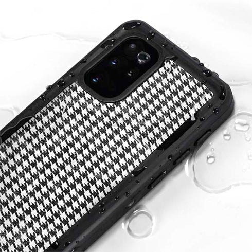 Houndstooth Black/White Galaxy S20 Plus Waterproof Case