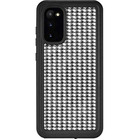 Houndstooth Black/White Galaxy S20 Waterproof Case